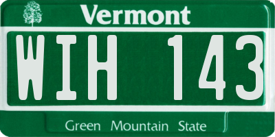 VT license plate WIH143