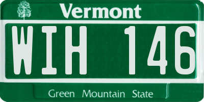 VT license plate WIH146