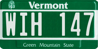 VT license plate WIH147