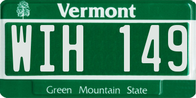 VT license plate WIH149