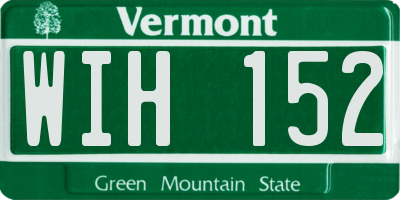 VT license plate WIH152