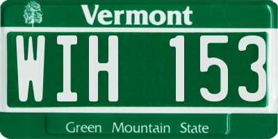 VT license plate WIH153
