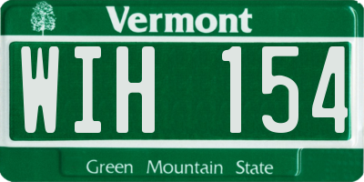 VT license plate WIH154