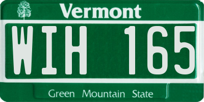 VT license plate WIH165