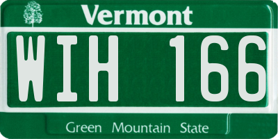 VT license plate WIH166