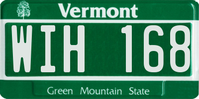 VT license plate WIH168