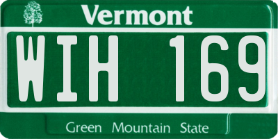 VT license plate WIH169