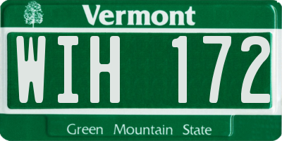 VT license plate WIH172