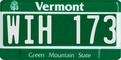 VT license plate WIH173