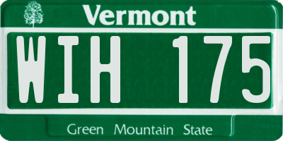 VT license plate WIH175