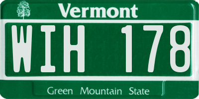 VT license plate WIH178