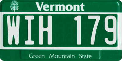 VT license plate WIH179