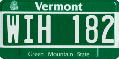 VT license plate WIH182