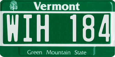 VT license plate WIH184