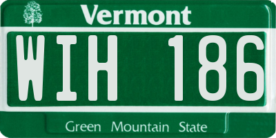 VT license plate WIH186