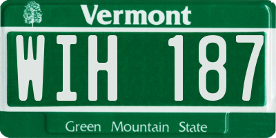 VT license plate WIH187