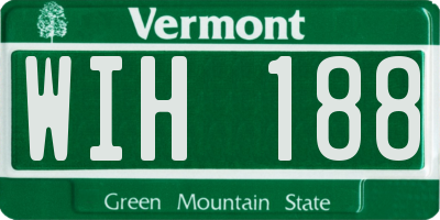 VT license plate WIH188