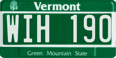 VT license plate WIH190