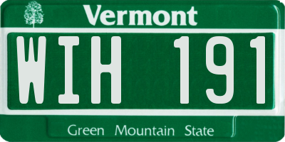 VT license plate WIH191