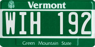 VT license plate WIH192