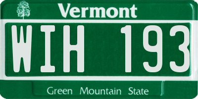 VT license plate WIH193