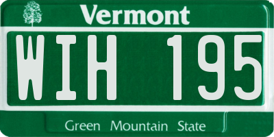 VT license plate WIH195