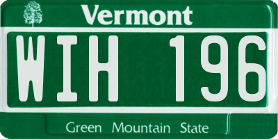 VT license plate WIH196