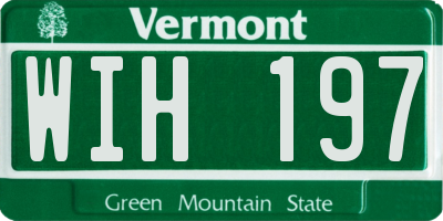 VT license plate WIH197