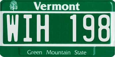 VT license plate WIH198