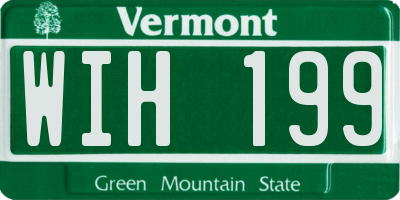 VT license plate WIH199