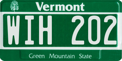 VT license plate WIH202