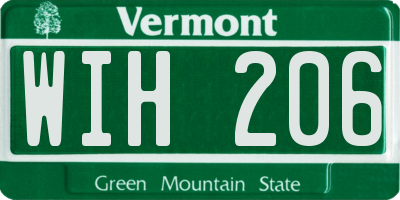 VT license plate WIH206