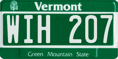 VT license plate WIH207