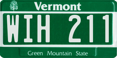 VT license plate WIH211