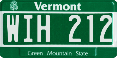 VT license plate WIH212