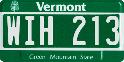 VT license plate WIH213