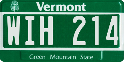 VT license plate WIH214