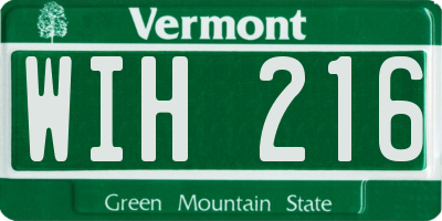 VT license plate WIH216