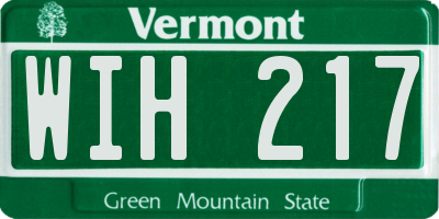 VT license plate WIH217