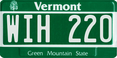 VT license plate WIH220