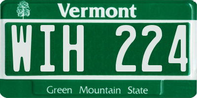 VT license plate WIH224