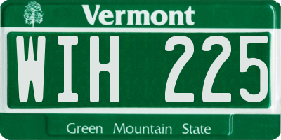 VT license plate WIH225