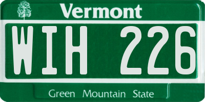 VT license plate WIH226