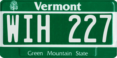 VT license plate WIH227