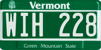 VT license plate WIH228