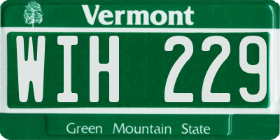 VT license plate WIH229