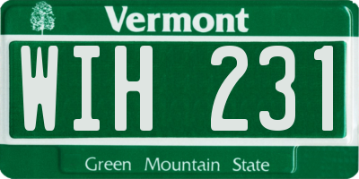 VT license plate WIH231
