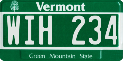 VT license plate WIH234