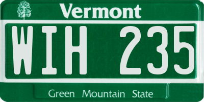 VT license plate WIH235