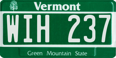 VT license plate WIH237